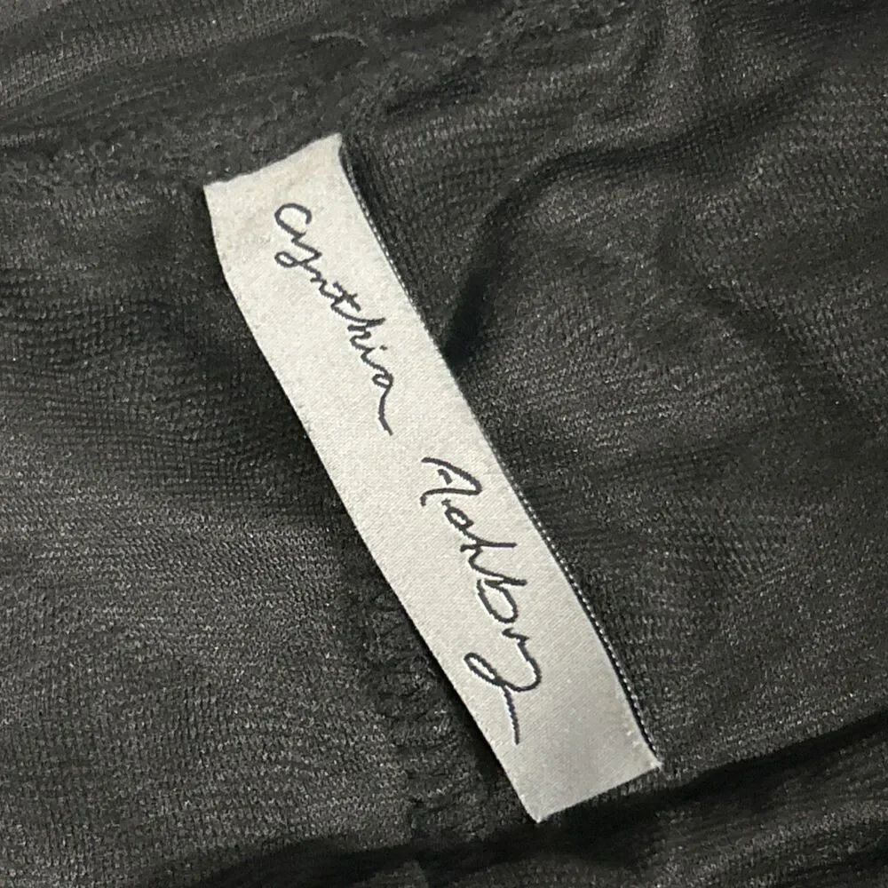 Cynthia Ashby Pants Womens Small Lagenlook Textured Cotton Stretch Black Lounge